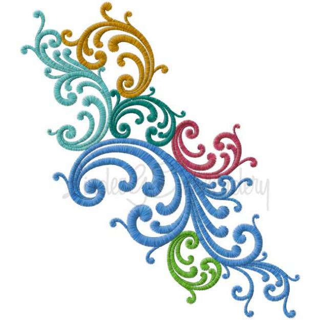 Picture of Large Decorative Swirl Design #13 - Satin Multicolor) (7.7 x 8.7-in)