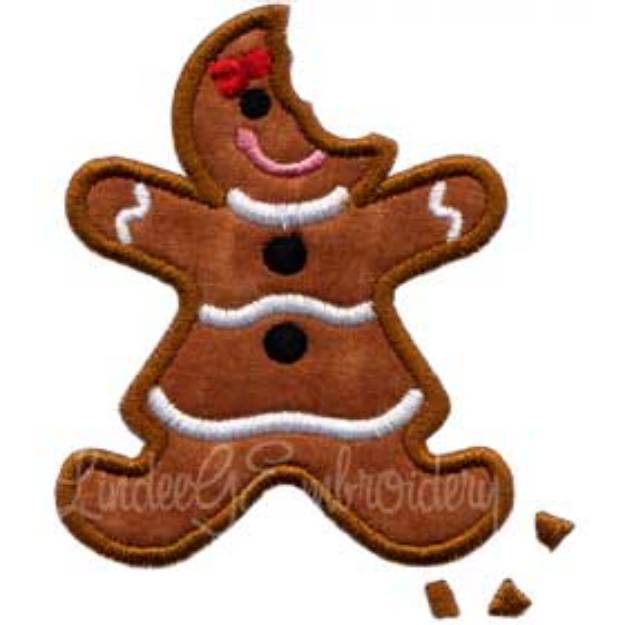 Picture of Bitten Cookie Ginger Girl Applique (3.3 x 3.9-in)