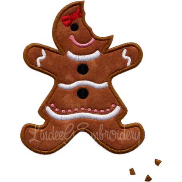Picture of Bitten Cookie Ginger Girl Applique (5 x 6.4-in)