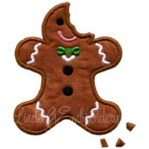 Picture of Bitten Cookie Ginger man Applique (3.3 x 3.9-in)
