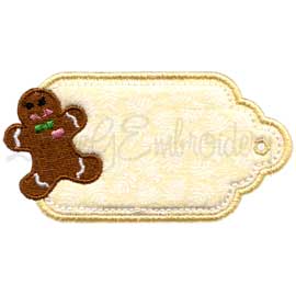 Gingerbread Man Gift Tag (3.7 x 1.9-in)