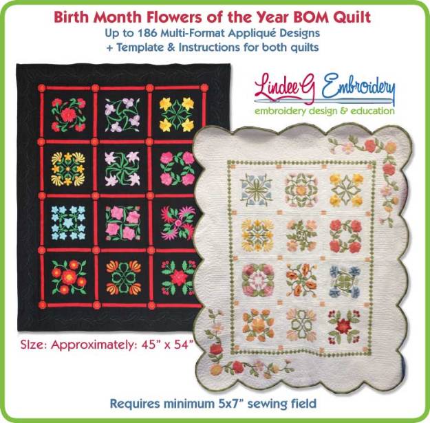 Picture of Birth Month Flowers of the Year Applique Quilt Bundle