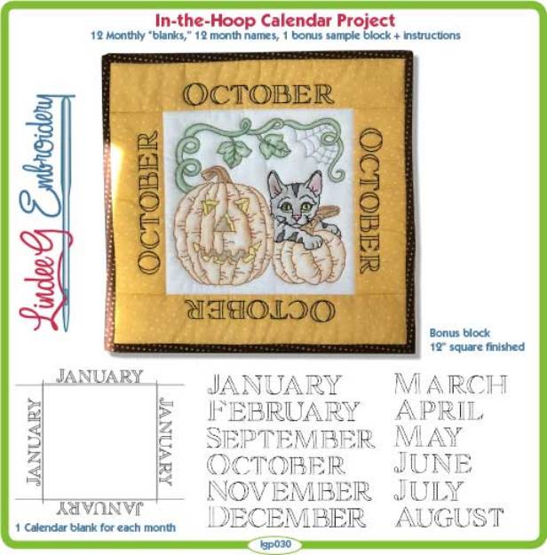 Picture of In-the-Hoop Calendar Quilt Block