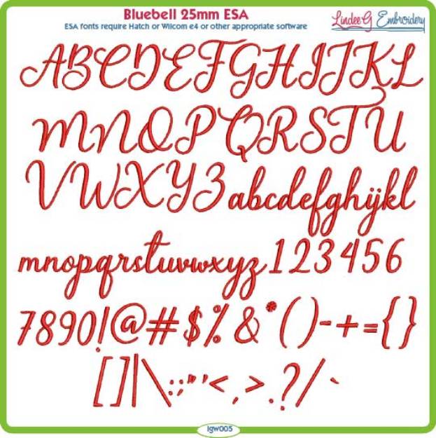 Picture of Bluebell 25mm ESA Font