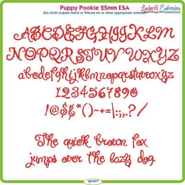 Picture of Puppy Pookie 25mm ESA Font