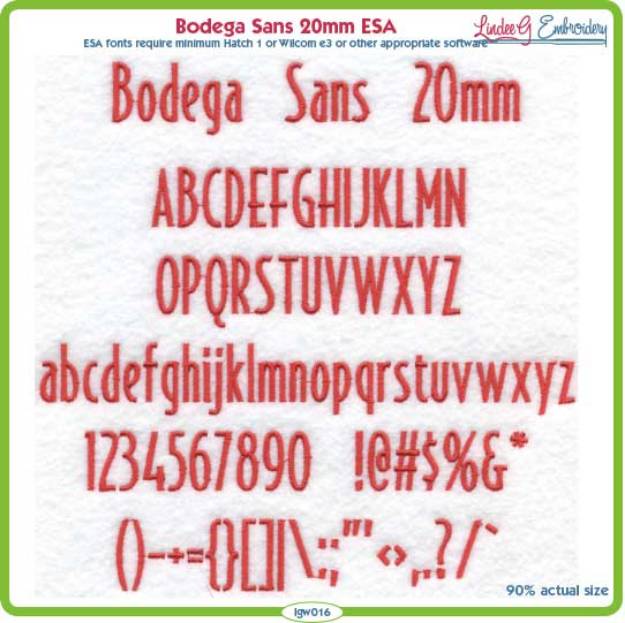 Picture of Bodega Sans 20mm ESA Font