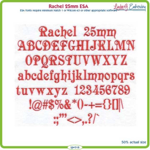 Picture of Rachel 25mm ESA Font