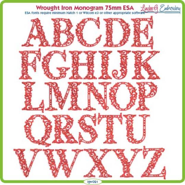 Picture of Wrought Iron 75mm ESA Font