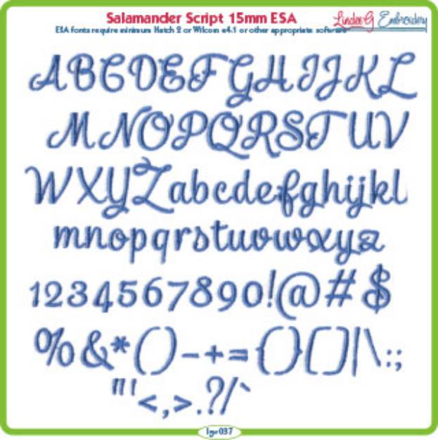 Picture of Salamander Script 15mm ESA Font