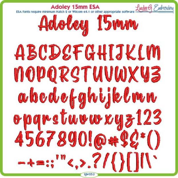 Picture of Adoley 15mm ESA Font