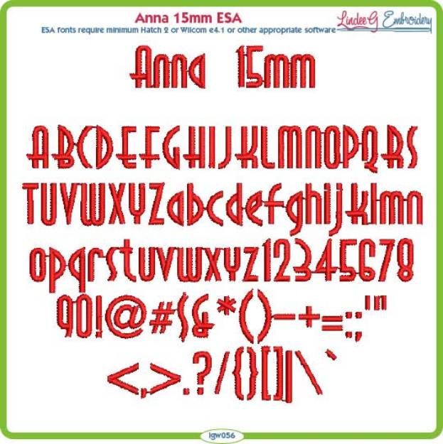Picture of Anna 15mm ESA Font
