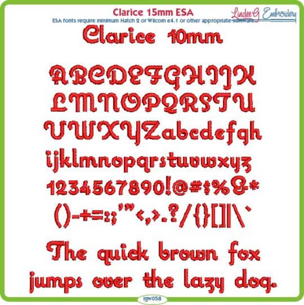 Picture of Clarice 10mm ESA Font