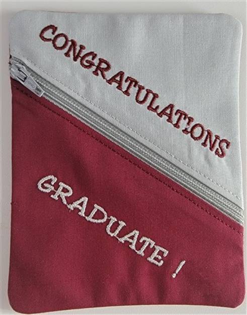 Picture of ITH Graduation Gift Card Holder Machine Embroidery Design