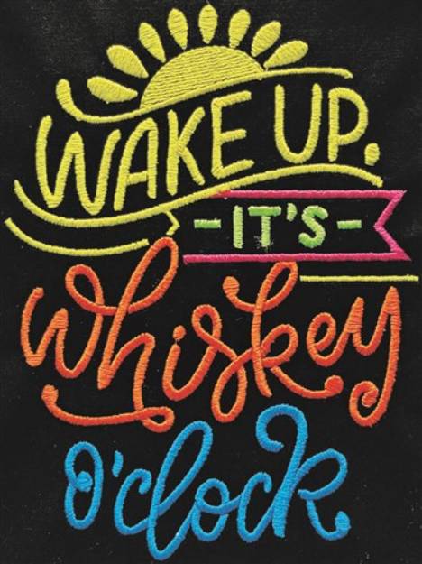 Picture of Whiskey O'Clock Machine Embroidery Design