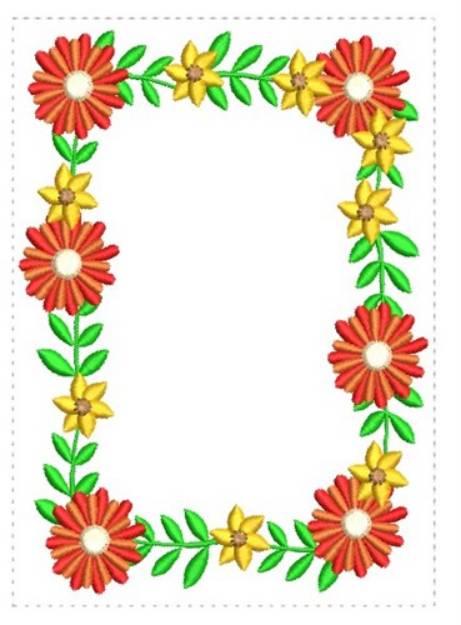 Picture of Floral Frame Quilt Labe Machine Embroidery Design