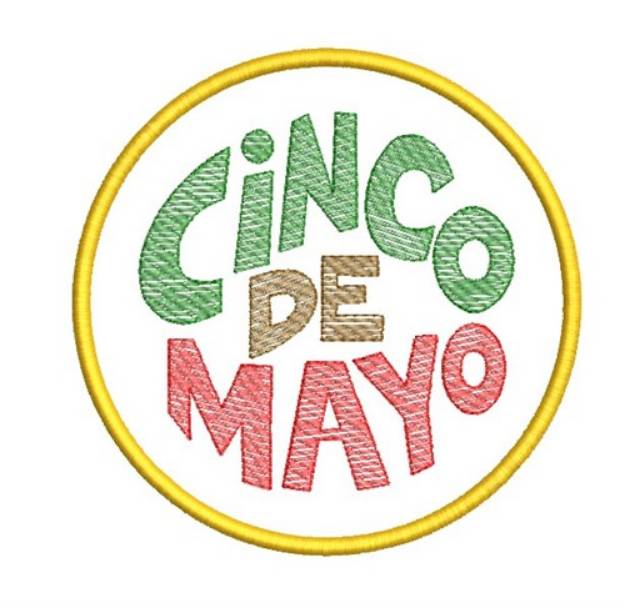 Picture of Cinco de Mayo Coaster Machine Embroidery Design