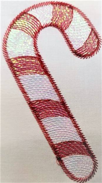 Picture of Mylar Candy Cane Machine Embroidery Design