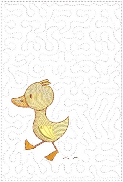 Picture of Duckie Stipple Machine Embroidery Design