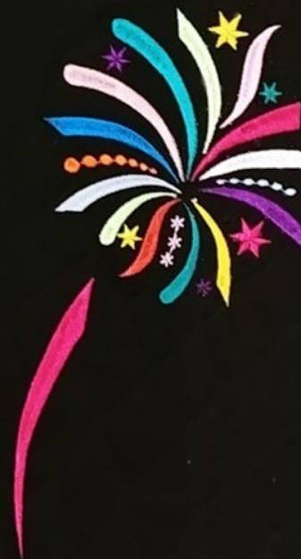 Picture of Colorful Fireworks Machine Embroidery Design