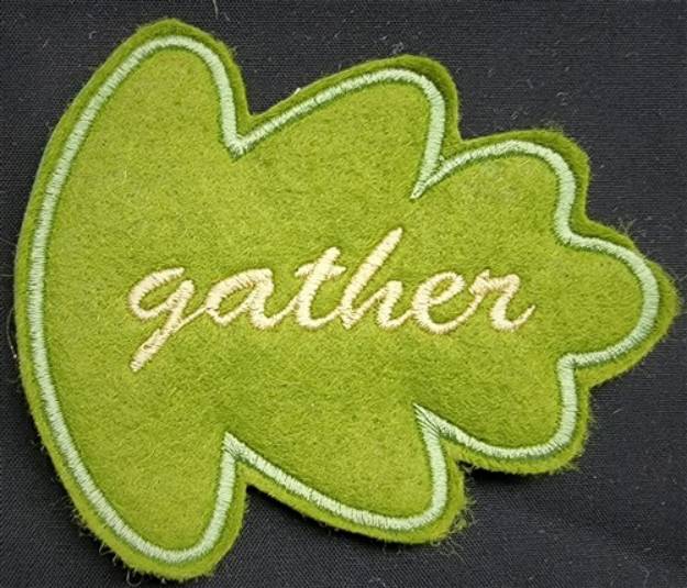 Picture of ITH Gather Leaf Machine Embroidery Design