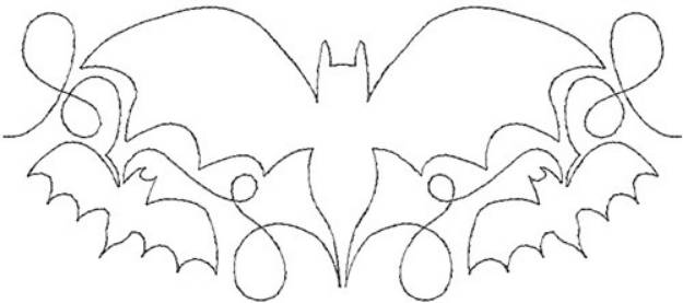 Picture of Swirly Bats   Machine Embroidery Design