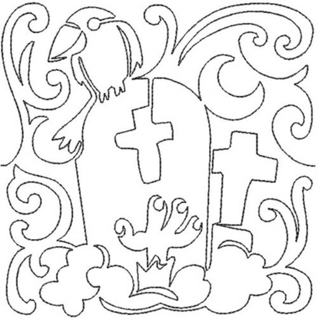 Picture of Grave Stone Quilt Block Machine Embroidery Design