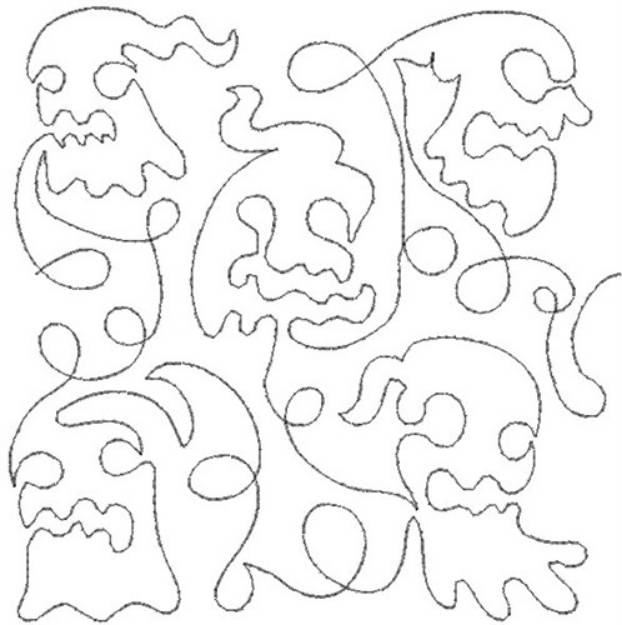 Picture of Free Motion Ghosts Machine Embroidery Design