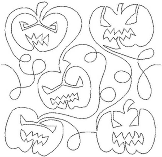 Picture of Free Motion Jack 'O Lanterns Machine Embroidery Design