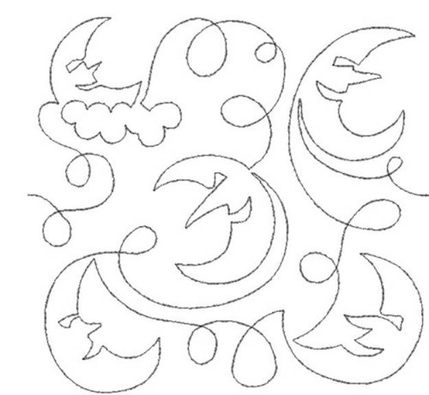 Picture of Free Motion Moons Machine Embroidery Design