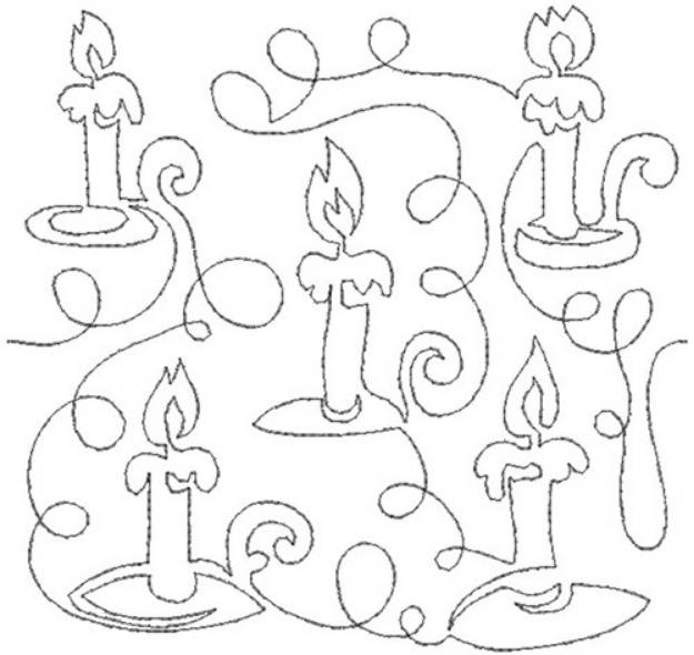Picture of Free Motion Candles Machine Embroidery Design