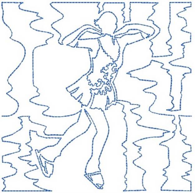 Picture of Skating Lady Machine Embroidery Design