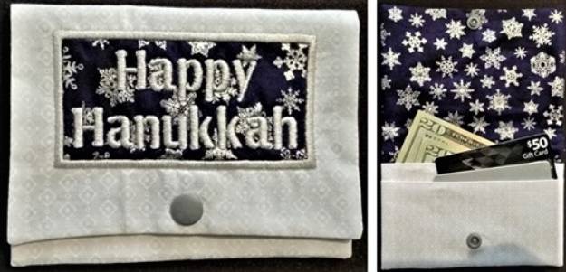 Picture of ITH Hanukkah Gift Card Holder Machine Embroidery Design