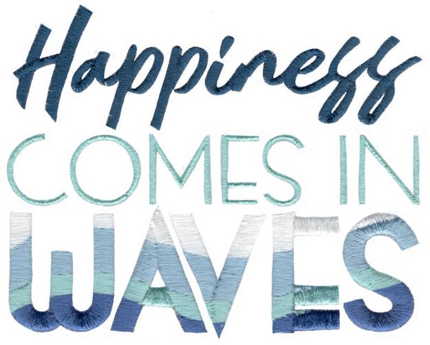 Picture of Happiness Comes in Waves Machine Embroidery Design