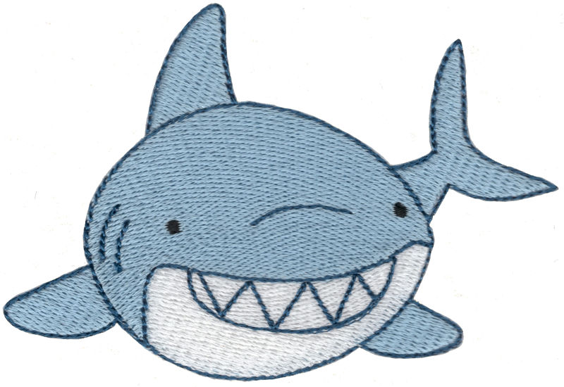 Smiling Shark Machine Embroidery Design