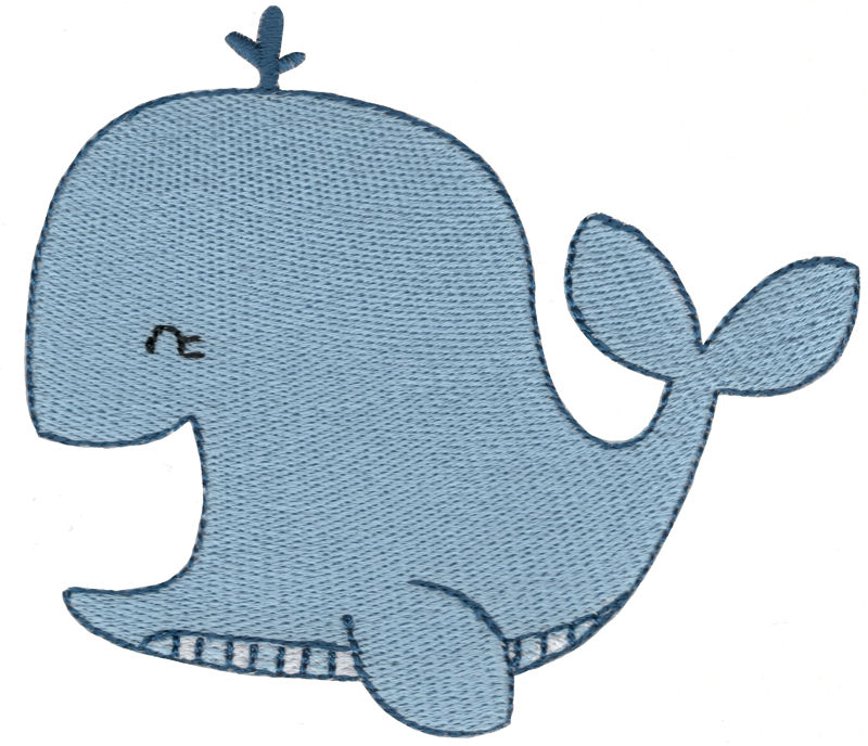 Laughing Whale Machine Embroidery Design