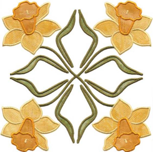 Picture of Daffodil Applique - Full-size Machine Embroidery Design