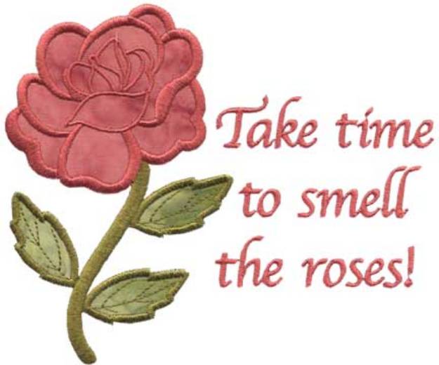 Picture of Rose with Phrase Machine Embroidery Design