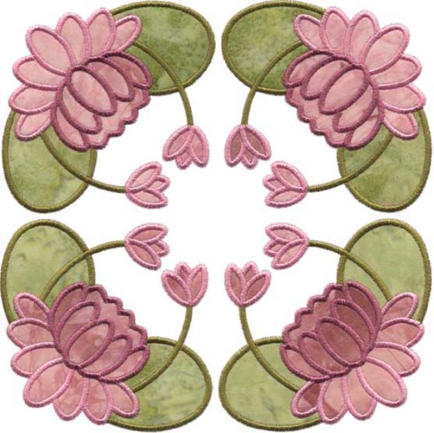 Picture of Water Lily Applique - Full-size Machine Embroidery Design