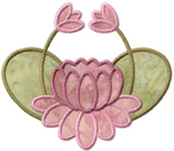 Water Lily Applique - Single Machine Embroidery Design