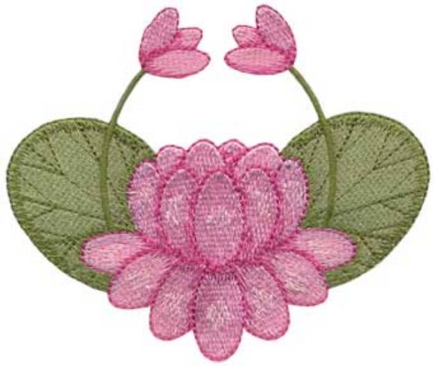 Picture of Water Lily Filled - Single Machine Embroidery Design
