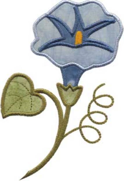 Picture of Morning Glory Applique - Single Machine Embroidery Design