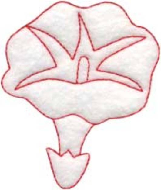 Picture of Morning Glory Redwork flower Machine Embroidery Design