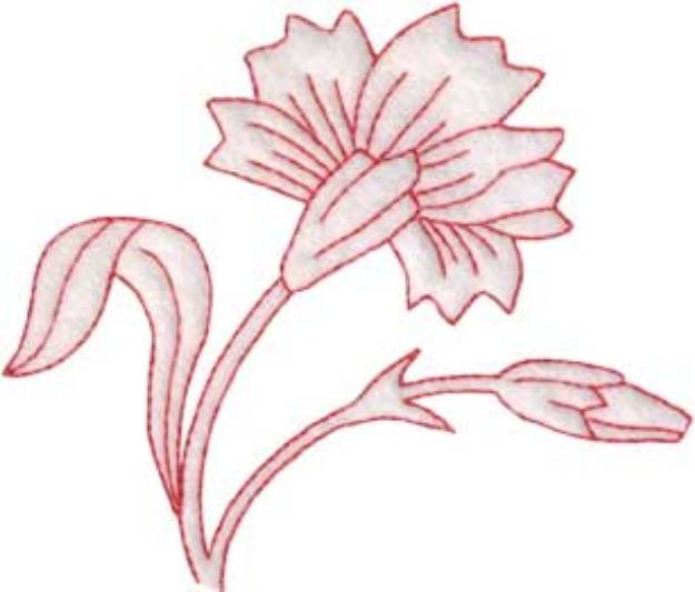 Picture of Carnation Redwork - Single Machine Embroidery Design