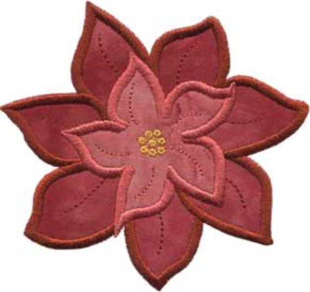 Picture of Poinsettia Applique - Single Machine Embroidery Design