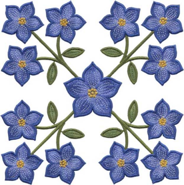 Picture of Larkspur Applique - Full-size Machine Embroidery Design
