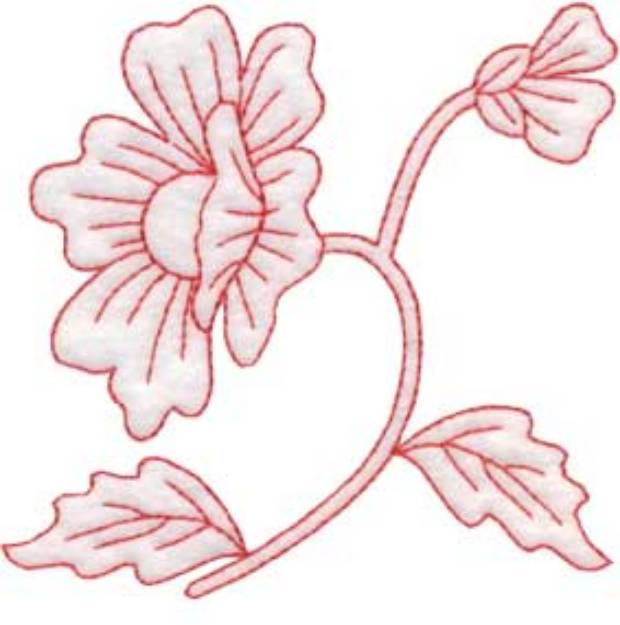 Picture of Poppy Redwork - Single Machine Embroidery Design