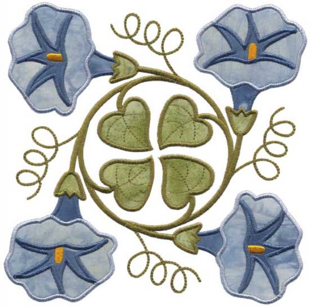 Picture of Morning Glory Applique - Full-size Machine Embroidery Design