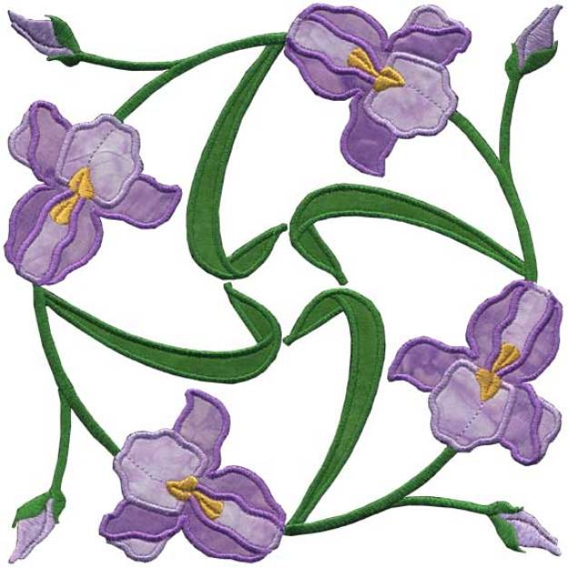 Picture of Iris Applique - Full-size Machine Embroidery Design