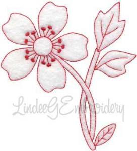 Picture of Hawthorn Redwork - Single Machine Embroidery Design