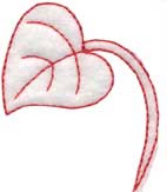 Picture of Morning Glory Redwork leaf Machine Embroidery Design